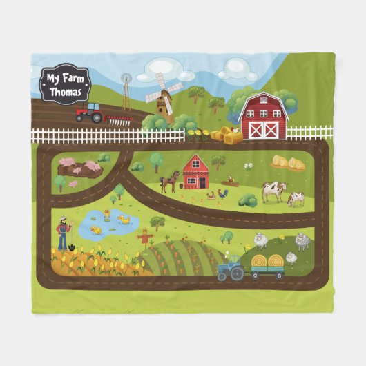 Educational Blanket My Farm Fleecedecke (Vorderseite (Horizontal))
