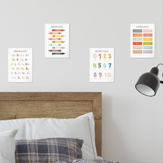Educational Home School Playroom Personalized Bilderwand Sets (Schlafzimmer)