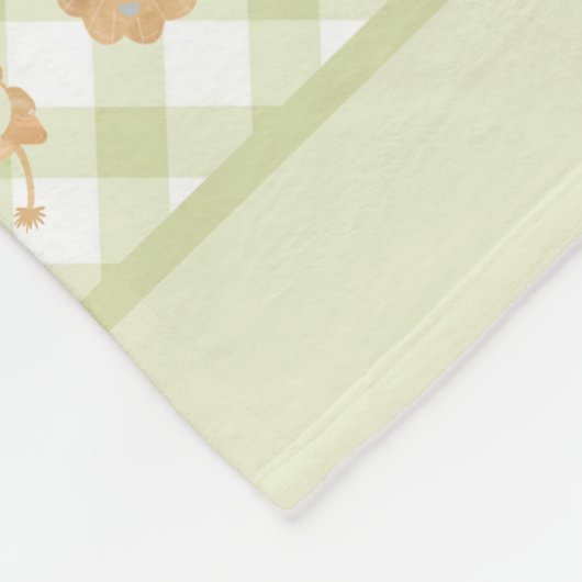 Educational Let's Count Gingham Name Boho Lion Fleecedecke (Ecke)