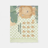 Educational Let's Count Gingham Name Boho Lion Fleecedecke (Vorderseite)