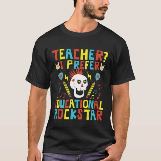Educational Rockstar Music Teacher First Day of Sc T-Shirt (Vorderseite)