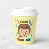 Educative Birthday Colorful Footprints Pappbecher (Rückseite)