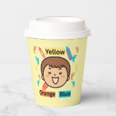 Educative Birthday Colorful Footprints Pappbecher (Vorderseite)