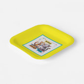 Educative Colorful Funny Cats Party Pappteller (Gewinkelt)