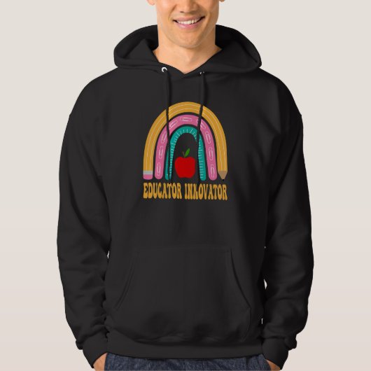 Educator Innovator Rainbow Cute Back To School App Hoodie (Vorderseite)