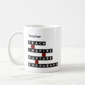 Educator Teacher Word Tile Black Custom Text Kaffeetasse (Links)