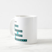 Educator Teacher Word Tile Teal Custom Text Kaffeetasse (Vorderseite Links)