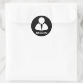 .eduGuru Sticker, Text (schwarz) Runder Aufkleber (Tasche)
