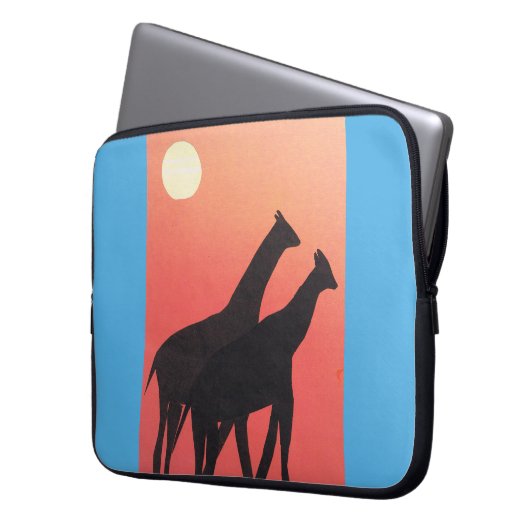 EDV-Sieb mit Giraffendesign Laptopschutzhülle (Vorderseite Links)