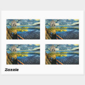 Edvard Meets Vincent Rechteckiger Aufkleber (Blatt)