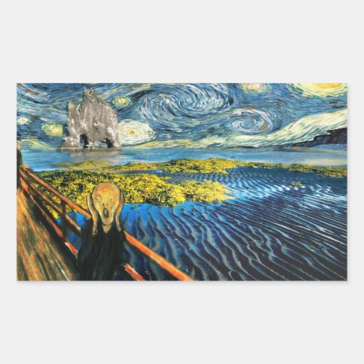 Edvard Meets Vincent Rechteckiger Aufkleber (Vorderseite)