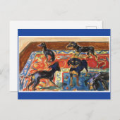 Edvard Munch, 5 Welpen auf Teppichzeichnen Postkarte (Vorne/Hinten)