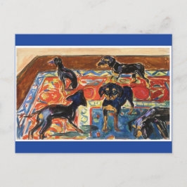 Edvard Munch, 5 Welpen auf Teppichzeichnen Postkarte