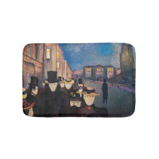 Edvard Munch - Abend auf der Karl Johan Street Badematte (Vorderseite)