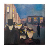 Edvard Munch - Abend auf der Karl Johan Street Fliese (Vorderseite)