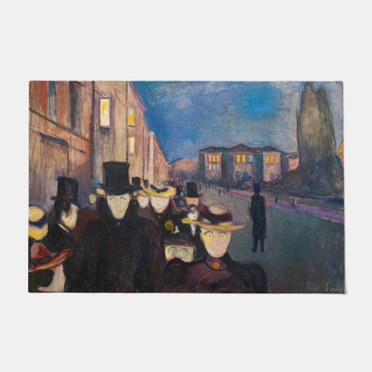Edvard Munch - Abend auf der Karl Johan Street Fußmatte (Vorderseite)