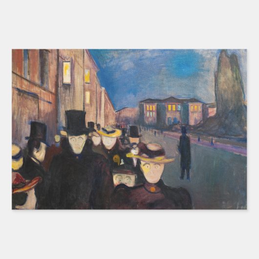 Edvard Munch - Abend auf der Karl Johan Street Geschenkpapier Set (Vorderseite 2)