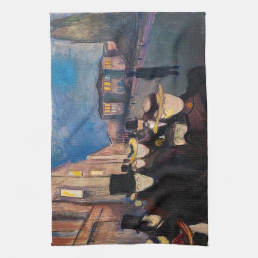 Edvard Munch - Abend auf der Karl Johan Street Geschirrtuch (Vertikal)
