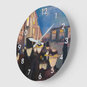 Edvard Munch - Abend auf der Karl Johan Street Große Wanduhr (Winkel)