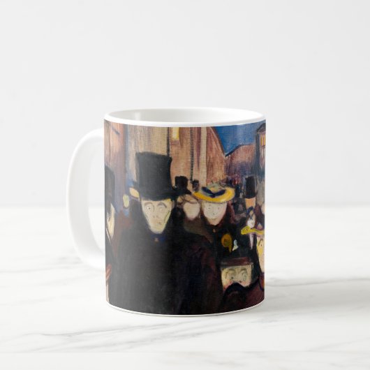 Edvard Munch - Abend auf der Karl Johan Street Kaffeetasse (Vorderseite Links)