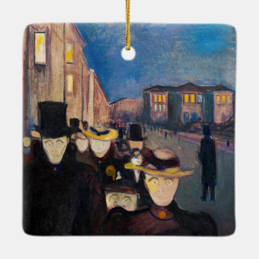 Edvard Munch - Abend auf der Karl Johan Street Keramikornament (Rückseite)