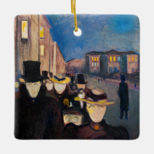 Edvard Munch - Abend auf der Karl Johan Street Keramikornament