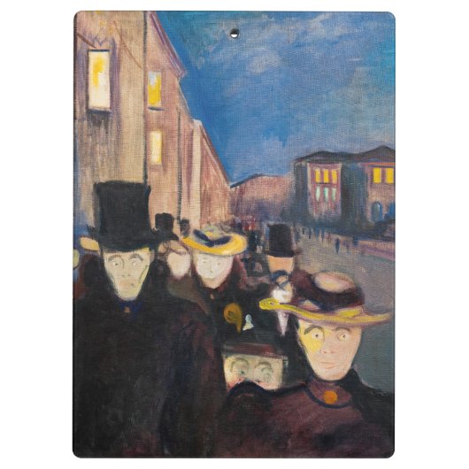 Edvard Munch - Abend auf der Karl Johan Street Klemmbrett (Rückseite)