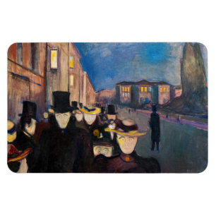 Edvard Munch - Abend auf der Karl Johan Street Magnet