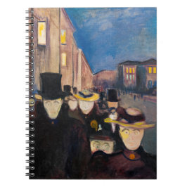 Edvard Munch - Abend auf der Karl Johan Street Notizblock