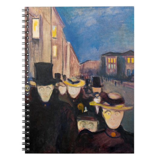 Edvard Munch - Abend auf der Karl Johan Street Notizblock (Vorderseite)