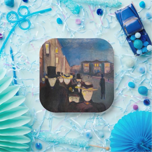 Edvard Munch - Abend auf der Karl Johan Street Pappteller (Party)