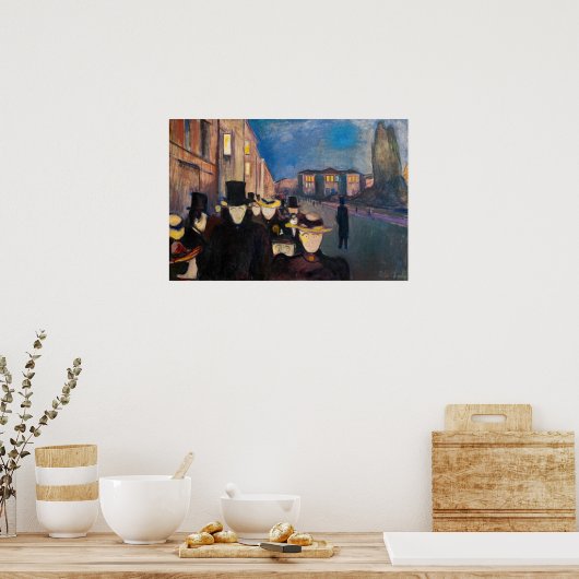 Edvard Munch - Abend auf der Karl Johan Street Poster (Küche)