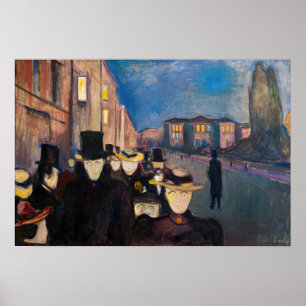 Edvard Munch - Abend auf der Karl Johan Street Poster