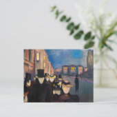 Edvard Munch - Abend auf der Karl Johan Street Postkarte (Stehend Vorderseite)