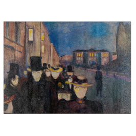 Edvard Munch - Abend auf der Karl Johan Street Schneidebrett