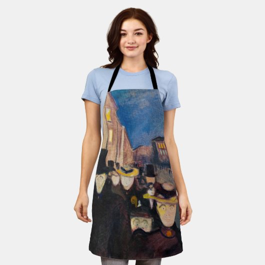 Edvard Munch - Abend auf der Karl Johan Street Schürze (Getragen)