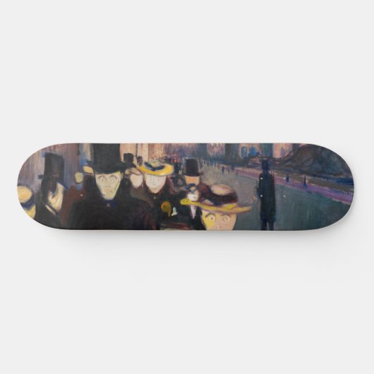Edvard Munch - Abend auf der Karl Johan Street Skateboard (Horizontal)