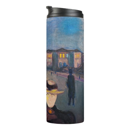 Edvard Munch - Abend auf der Karl Johan Street Thermosbecher (Nach rechts gedreht)