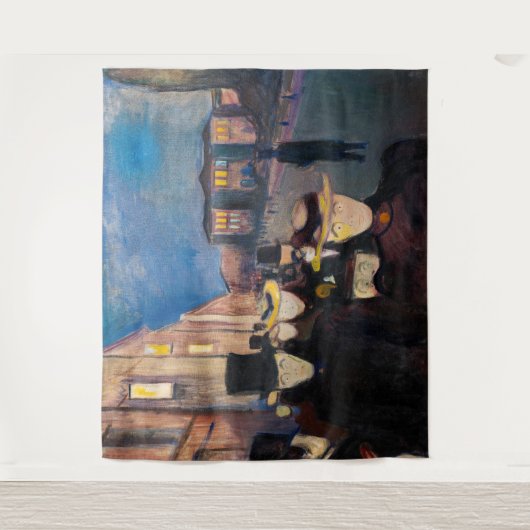 Edvard Munch - Abend auf der Karl Johan Street Wandteppich (Vorderseite)