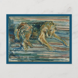 Edvard Munch, Airedale Terrier, Malerei Postkarte