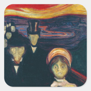 Edvard Munch - Angst Quadratischer Aufkleber