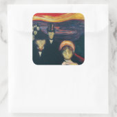 Edvard Munch - Angst Quadratischer Aufkleber (Tasche)