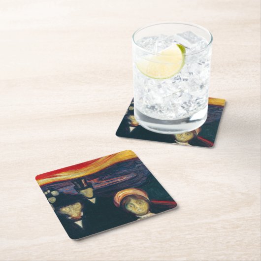 Edvard Munch - Angst Rechteckiger Pappuntersetzer (Vor Ort)