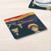 Edvard Munch - Angst Rechteckiger Pappuntersetzer (angewinkelt)