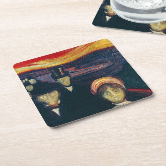 Edvard Munch - Angst Rechteckiger Pappuntersetzer (angewinkelt)