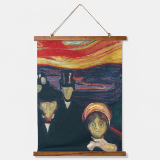 Edvard Munch - Angst Wandteppich Mit Holzrahmen (Vorderseite)