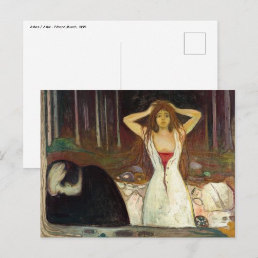 Edvard Munch - Asche Postkarte (Vorne/Hinten)