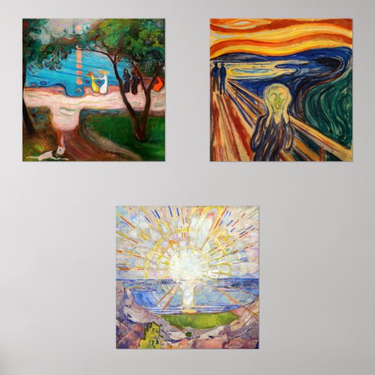 Edvard Munch - Auswahl der Meisterwerke Bilderwand Sets (Vorderseite)