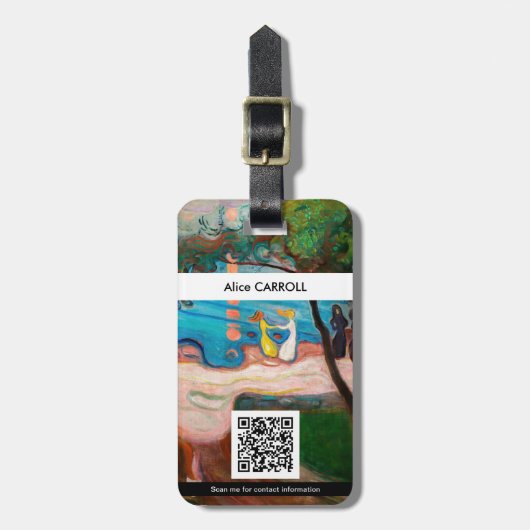 Edvard Munch - Dance on Beach - QR Code Gepäckanhänger (Vorderseite vertikal)