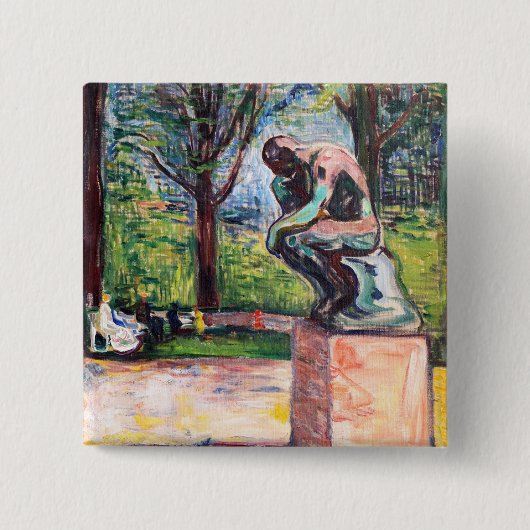 Edvard Munch - Der Denker von Rodin Button (Vorderseite)
